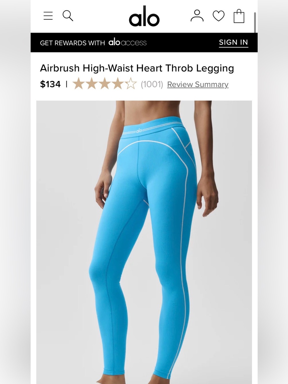 NWT ALO Airbrush High-Waist Heart Throb legging 🔥